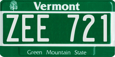 VT license plate ZEE721