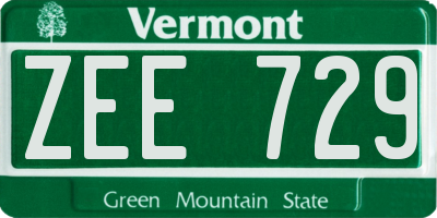 VT license plate ZEE729
