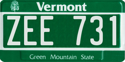 VT license plate ZEE731