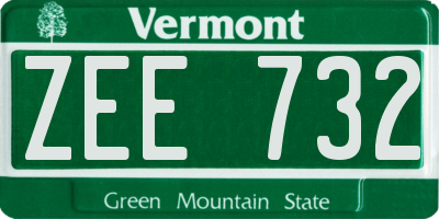 VT license plate ZEE732