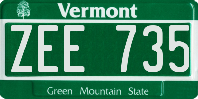 VT license plate ZEE735