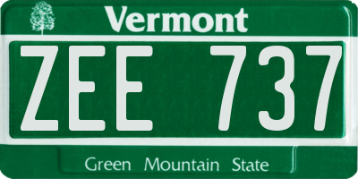 VT license plate ZEE737