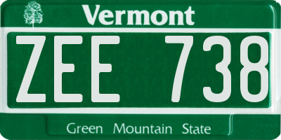 VT license plate ZEE738
