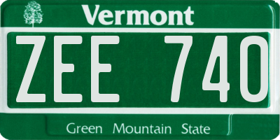 VT license plate ZEE740