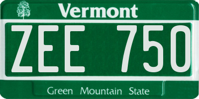 VT license plate ZEE750