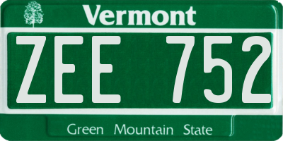VT license plate ZEE752