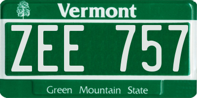VT license plate ZEE757
