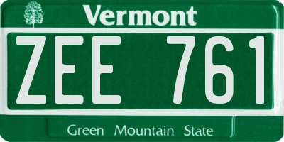 VT license plate ZEE761