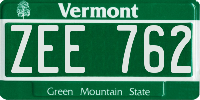 VT license plate ZEE762