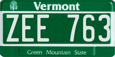 VT license plate ZEE763