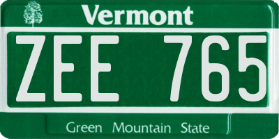 VT license plate ZEE765
