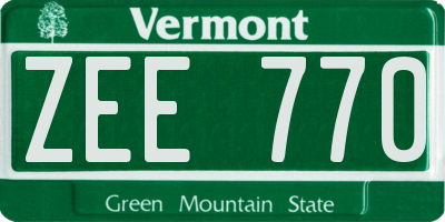 VT license plate ZEE770