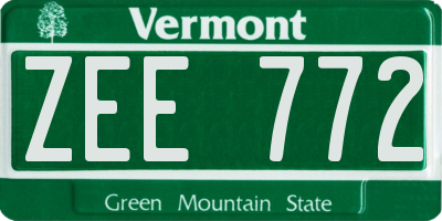 VT license plate ZEE772