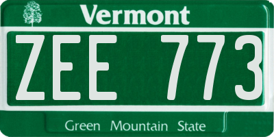 VT license plate ZEE773