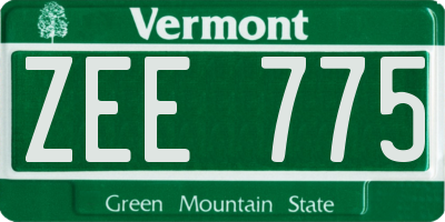 VT license plate ZEE775