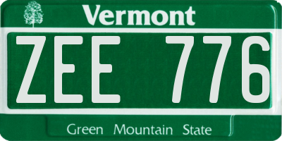 VT license plate ZEE776