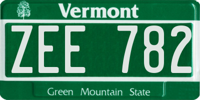 VT license plate ZEE782