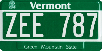 VT license plate ZEE787