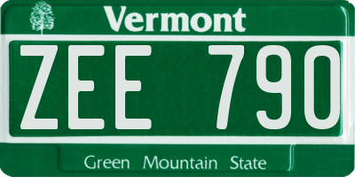 VT license plate ZEE790