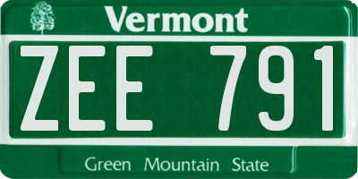 VT license plate ZEE791