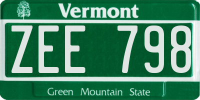 VT license plate ZEE798