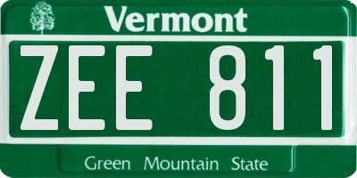 VT license plate ZEE811