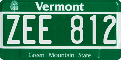 VT license plate ZEE812