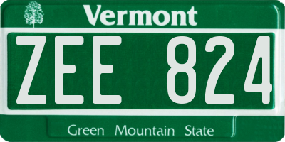 VT license plate ZEE824