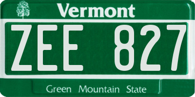 VT license plate ZEE827