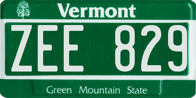 VT license plate ZEE829