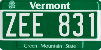 VT license plate ZEE831
