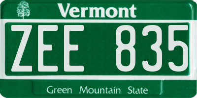 VT license plate ZEE835
