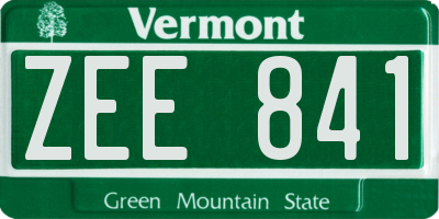 VT license plate ZEE841