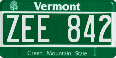 VT license plate ZEE842