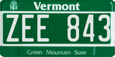 VT license plate ZEE843