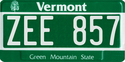 VT license plate ZEE857
