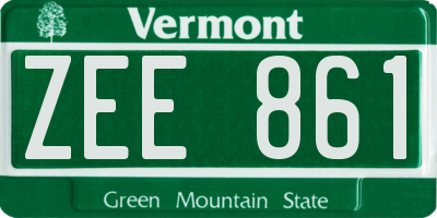 VT license plate ZEE861
