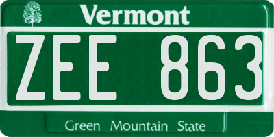 VT license plate ZEE863