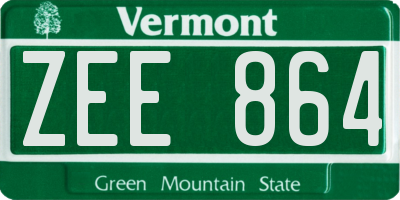 VT license plate ZEE864