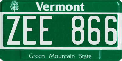 VT license plate ZEE866