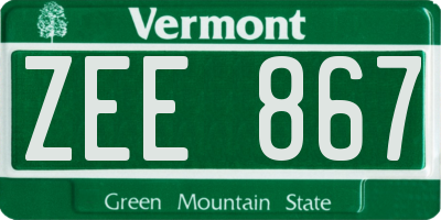 VT license plate ZEE867