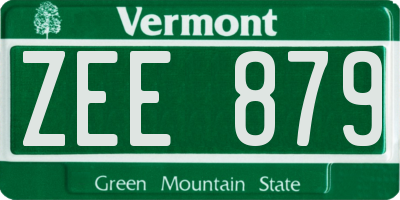 VT license plate ZEE879