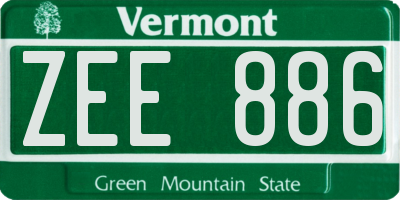 VT license plate ZEE886