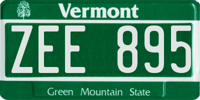 VT license plate ZEE895