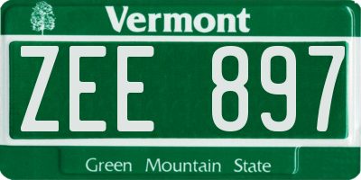 VT license plate ZEE897