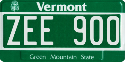 VT license plate ZEE900