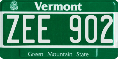 VT license plate ZEE902