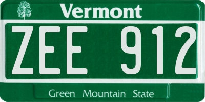 VT license plate ZEE912