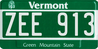 VT license plate ZEE913