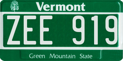 VT license plate ZEE919